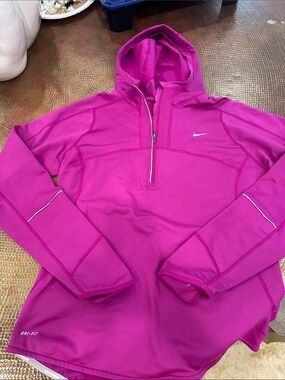 Nike Women's Fuchsia Half-Zip Hooded Jacket